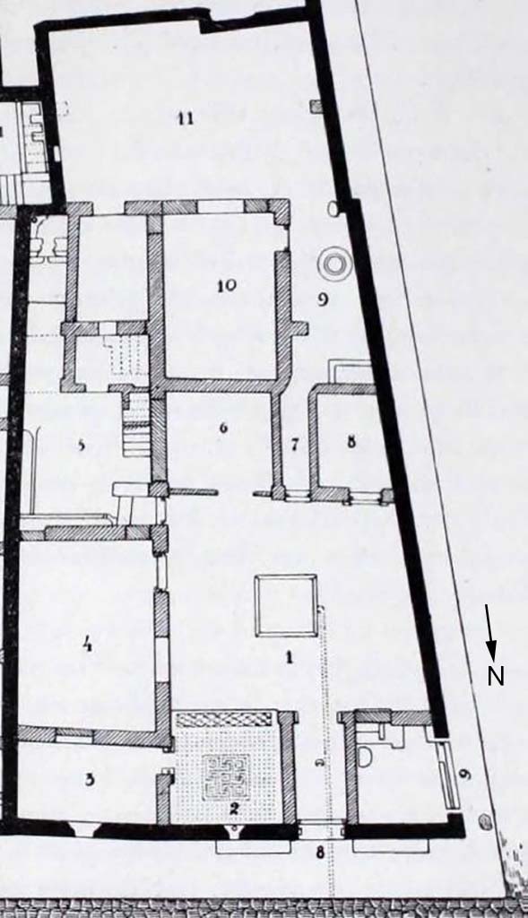 I.10.8 Pompeii. 1934 plan from NdS.